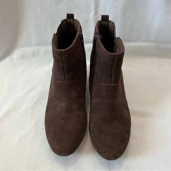Clark’s Dark Brown Suede Wedge Booties - Picture 2 of 6